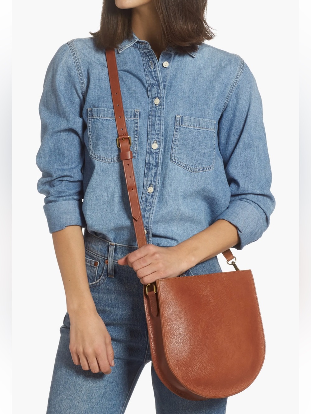 Madewell The Transport Saddlebag  in Cognac